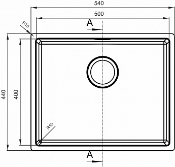 картинка Мойка для кухни Florentina ОПТИМА-HM 500*400 нержавеющая сталь 