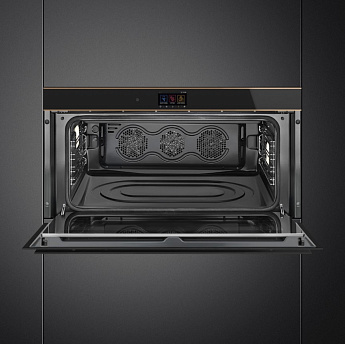 картинка Электрический духовой шкаф Smeg SFPR9604TNR черное стекло 