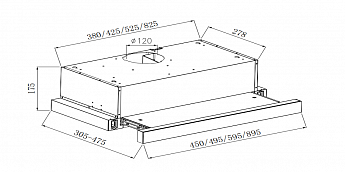 картинка Кухонная вытяжка Weissgauff TEL 450 Black Glass 