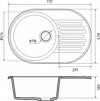 картинка Кухонная мойка Granfest Quarz GF-Z18 