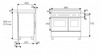 картинка Комбинированная кухонная плита Bertazzoni MAS105I2EXT нержавеющая сталь 