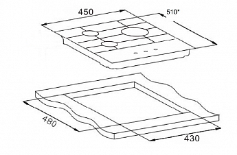картинка Газовая варочная панель Weissgauff HG 451 BFh 