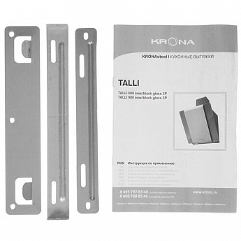 картинка Кухонная вытяжка Krona TALLI 600 INOX/BLACK GLASS 3P 