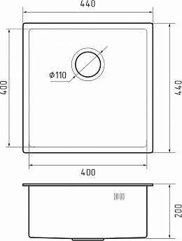 картинка Мойка для кухни Rivelato Rinox 4444 UN PVD black 