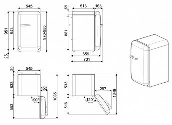 картинка Отдельностоящий холодильник Smeg FAB10RWH5 