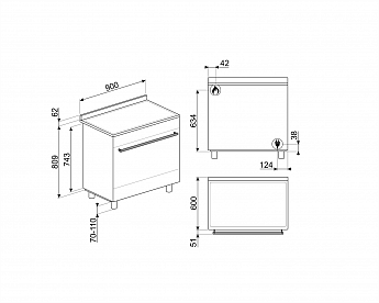 картинка Комбинированная кухонная плита Smeg C9GMMB2 