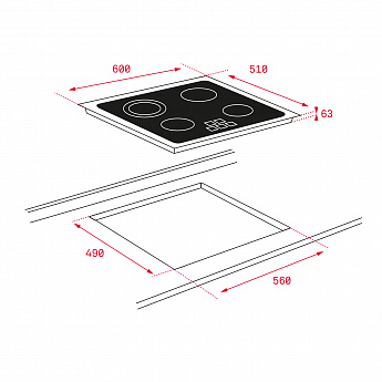 картинка Варочная панель Teka EASY TZ 6415 BLACK черный 