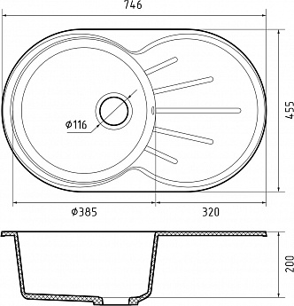 картинка Мойка для кухни Granfest GR-R750L  картинка Мойка для кухни Granfest GR-R750L