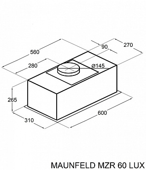картинка Кухонная вытяжка Maunfeld MZR 60 Lux чёрный 