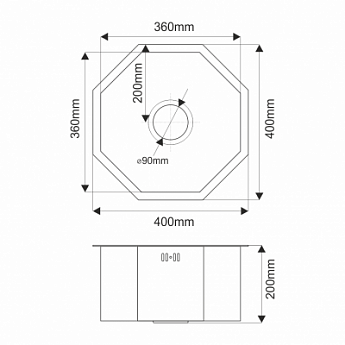 картинка Мойка для кухни Melana D400BR OCTAVIA бронза 