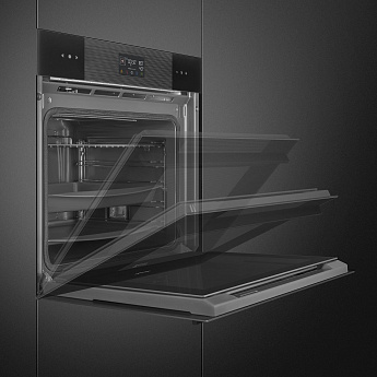картинка Электрический духовой шкаф с функцией пара Smeg SOP6102S2PB3 стекло Deep Black 
