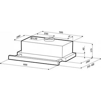 картинка Кухонная вытяжка Krona KAMILLA SENSOR 600 WHITE GLASS (2 МОТОРА) 