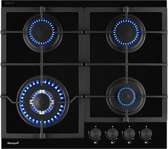 картинка Газовая варочная панель Weissgauff HGG 641 BGV Nano Glass черный 