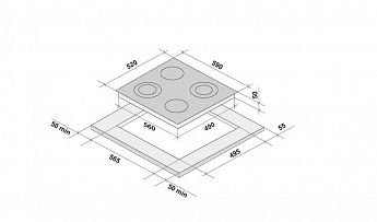 картинка |Discount| Электрическая варочная панель Krona LEGGIERO 60 BL черный 