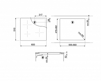 картинка Индукционная варочная панель Smeg SI2641D 