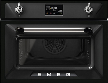 картинка Электрический духовой шкаф с СВЧ Smeg SO4902M1N  картинка Электрический духовой шкаф с СВЧ Smeg SO4902M1N