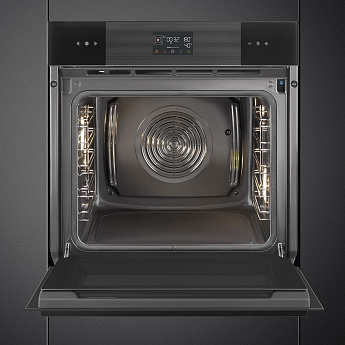 картинка Электрический духовой шкаф с функцией пара Smeg SOP6102S2PB3 стекло Deep Black 