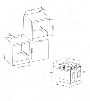 картинка Электрический духовой шкаф Monsher MOE 6025 Noir 