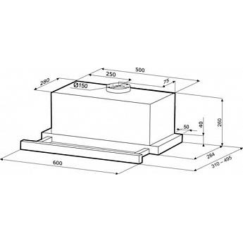 картинка Кухонная вытяжка Krona KAMILLA POWER 600 INOX 3Р 