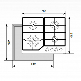 картинка Варочная панель Lex GVG 640-1 WH 
