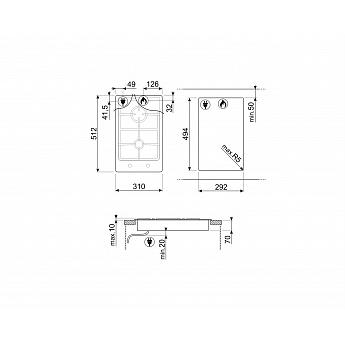 картинка Газовая варочная панель Smeg PGF32G 