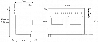картинка Электрическая кухонная плита Bertazzoni HER125I2EAVT 