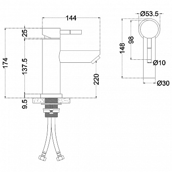 картинка Смеситель Melana F610101PVD-B TONDO черный 