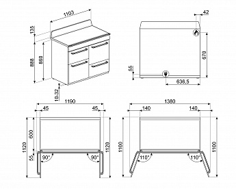 картинка Комбинированная кухонная плита Smeg TR4110X-1 