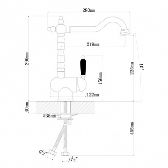 картинка Смеситель Florentina ОДА золото 