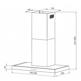 картинка Кухонная вытяжка Krona RUT 900 INOX 3P-S 