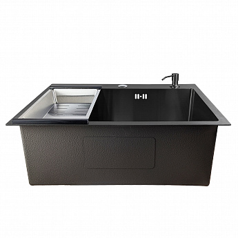 картинка Комплект мойка и смеситель Gerda 6045 G+SM.Black 