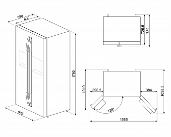 картинка Отдельностоящий холодильник Smeg SBS63XDE 