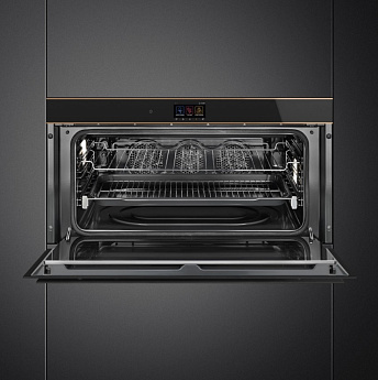 картинка Электрический духовой шкаф Smeg SFPR9604TNR черное стекло 