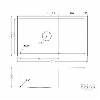 картинка |Discount| Кухонная мойка Emar Pvd EMB-124 SATINE  