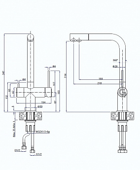картинка Смеситель Rivelato Lugano 1523513 brina/oro 