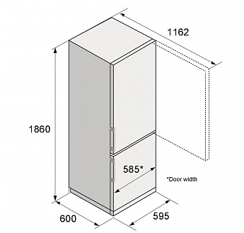 картинка Полувстраиваемый холодильник Asko RFC286KNBW1 