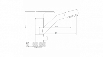картинка |Discount| Смеситель Dr. Gans DG-02 высокий излив серый 