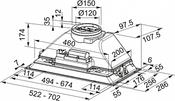 картинка Кухонная вытяжка полновстраиваемая Franke FBI 705 XS HCS 