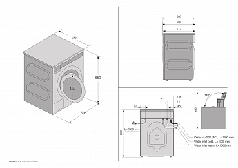 картинка Стиральная машина с паром Asko W7096XG черный графит 