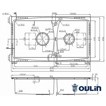 картинка Мойка для кухни Oulin OL-S8203 
