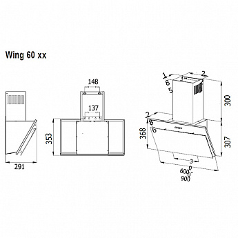 картинка Кухонная вытяжка Evelux WING 60 BG 