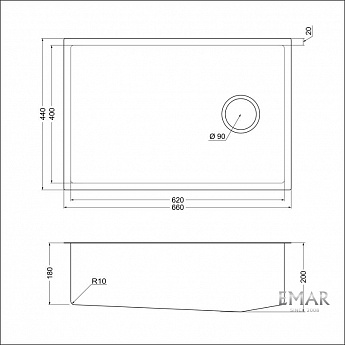 картинка Кухонная мойка Emar EMB-660(UN) PVD Dark 