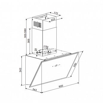 картинка Кухонная вытяжка Maunfeld EAGLE 850 60 GLASS WHITE 