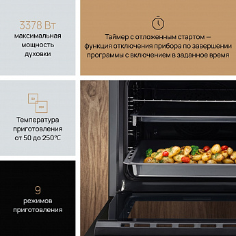 картинка Электрический духовой шкаф Vard VOE444B черный 