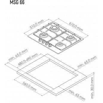 картинка Газовая варочная панель Monsher MSG 66 Beige 