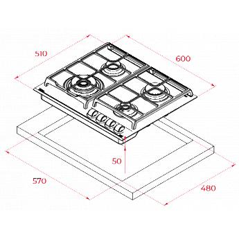 картинка Варочная панель Teka TOTAL GZC 64321 XBN WHITE белый 