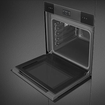 картинка Электрический духовой шкаф с функцией пара Smeg SOP6102S2PB3 стекло Deep Black 