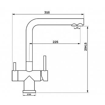 картинка Смеситель LONGRAN SPRINT LOGIC LM2192, STAINLESS STEEL 