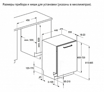 картинка Посудомоечная машина встраиваемая Maunfeld MLP45636 Light Beam 