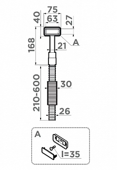 картинка Сменный прямоугольный перелив для моек Omoikiri OV-1-S 